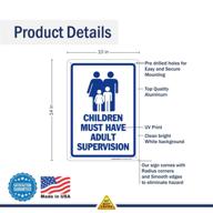 enhance child safety with the children must adult supervision sign logo