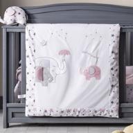 turkish cotton baby crib bedding set - nursery crib bedding sets for boys & girls - elephant design - available in 4 colors - 7 piece set by qq baby (pink) logo