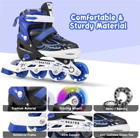 img 1 attached to 🌈 Experience Fun and Safety with Aceshin Adjustable Inline Skates – Full Light Up Wheels for Kids