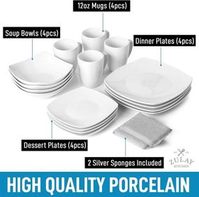 img 3 attached to Zulay Dinnerware: Exceptional Quality Porcelain for Elegant Dining