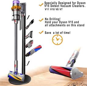 img 2 attached to 🧹 Organize and Store Your Dyson Cordless Vacuum Cleaners with XIGOO Storage Stand Holder - Black, Compatible with V15 Detect, V11, V10, V8, V7, V6 Models - Includes 6 Hooks for Accessories