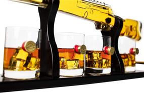 img 3 attached to 🔫 Premium Shotgun Gun Large Decanter Set: Limited Edition Elegant Rifle Gun Whiskey Decanter 22.5" 800 with 4 Shotgun Bullet Whiskey Glasses and Mahogany Wooden Base – The Wine Savant