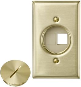 img 1 attached to 🔌 Enhance Your Flooring with Leviton 41652 QuickPort Floor Jack Assembly: Two Blank Inserts, Solid Brass