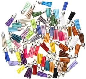 img 2 attached to 🔑 Colorful KeyZone Faux Suede Tassel Pendants with Caps - 60 Pieces, 30 Colors, 40mm - For Key Chains, Cellphone Straps & DIY Accessories