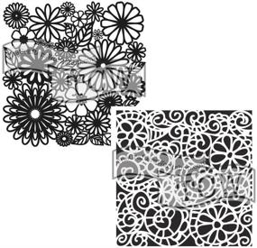 img 3 attached to The Crafter's Workshop Reusable Stencil Set, Flower Frenzy/Swirly Garden, 6x6 Inches (Pack of 2)