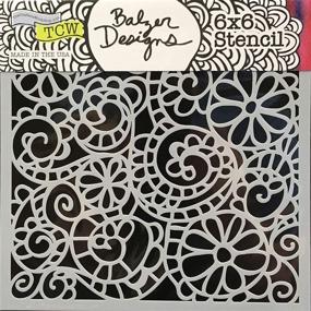 img 1 attached to The Crafter's Workshop Reusable Stencil Set, Flower Frenzy/Swirly Garden, 6x6 Inches (Pack of 2)