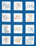 🐶 jack dempsey stamped white nursery quilt blocks puppies: 9"x9", pack of 12 - ideal for diy nursery décor logo
