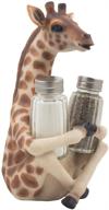 exquisite decor: giraffe salt and pepper shaker set with display stand - african jungle safari kitchen décor, spice racks, and artful zoo animal figurines логотип