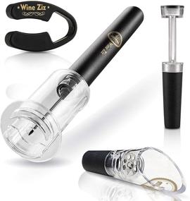 img 2 attached to 🍷 Wine Ziz Professional Wine Accessories Gift Box: Air Pressure Pump Bottle Opener, Foil Cutter, Aerator Pourer, Vacuum Stopper – Perfect Gift for Wine Lovers, Effortlessly Simple Wine Opener Air Pressure Set