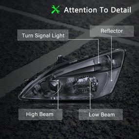 img 3 attached to Smoke Lens Headlight Assembly Set Replacement for 2003-2007 Honda Accord - Driver & Passenger Side | BRYGHT