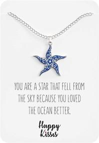 img 3 attached to 🌟 Boho Chic Starfish Necklace – Tribal Nautical Pendant – Adorable Silver Charm with Inspirational Message Card