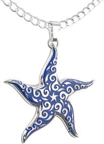 img 2 attached to 🌟 Boho Chic Starfish Necklace – Tribal Nautical Pendant – Adorable Silver Charm with Inspirational Message Card