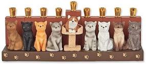 img 2 attached to 🐱 Stunning Aviv Judaica Cat Design Candle Menorah by Jessica Sporn - Celebrate with Elegance and Feline Charm