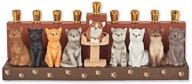 🐱 stunning aviv judaica cat design candle menorah by jessica sporn - celebrate with elegance and feline charm logo