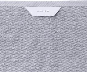 img 1 attached to 🛀 Cool Grey 100% Cotton Maura Bath Towels - Large 27"x54" with Hanging Loops | High Performance, Absorbent, Soft, Quick Dry for Everyday Use | Bathroom, Hotel, and Spa Quality Towel Set