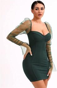 img 1 attached to LVOW See Through Sleeve Bodycon Clubwear Women's Clothing