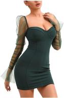 lvow see through sleeve bodycon clubwear women's clothing logo