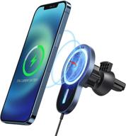 🔌 15w fast charging magnetic wireless car charger: secure air vent mount for iphone 12 series logo