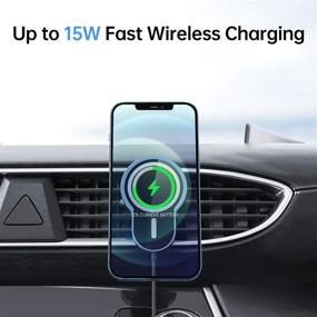 img 3 attached to 🔌 15W Fast Charging Magnetic Wireless Car Charger: Secure Air Vent Mount for iPhone 12 Series