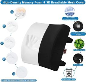 img 2 attached to 🪑 LOVEHOME Lumbar Support Pillow for Chair and Car with Mesh Cover - Back Pain Relief Memory Foam Cushion for Office Chair (Black)