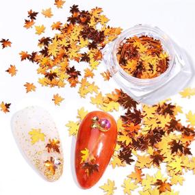 img 2 attached to BFY Fall Nail Art Stickers: Maple Leaf Thin Nail Sequins, Autumn Gradient - Manicure Tips, Accessories, and Nails Decorations Supply - 1 Box