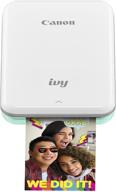 📸 portable canon ivy mini photo printer - mint green, sticky-back prints, pocket-size for smartphones logo