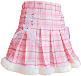 img 2 attached to 👗 Stand out with the Paloli Pink High Waisted Pleated Plaid Skirt - Perfect for Girls!