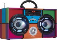📻 wireless express retro mini boombox with led speaker - bluetooth speaker with enhanced fm radio - ideal for home and outdoor (retro multi) logo