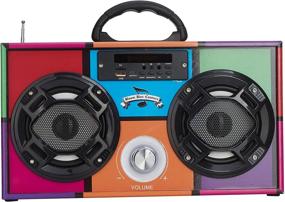 img 1 attached to 📻 Wireless Express Retro Mini Boombox with LED Speaker - Bluetooth Speaker with Enhanced FM Radio - Ideal for Home and Outdoor (Retro Multi)