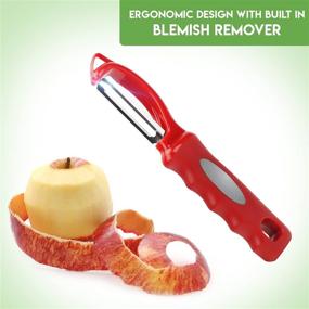 img 1 attached to 🥔 Valor Kitchen Premium Vegetable Peeler - Durable Stainless Steel Swivel Blade Potato Peeler for Kitchen - Red with Built-In Blemish Remover