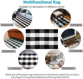 img 1 attached to 🏡 KaHouen Cotton Buffalo Check Rug: 27.5 x 43 Inches, Hand-Woven Outdoor Plaid Rug for Layered Door Mats, Kitchen or Farmhouse Décor (Christmas Porch Decor Mat)