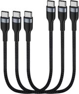 🔌 sumpk 1футовый usb c кабель на usb c - 3 штуки - быстрая зарядка, тип c кабель для samsung galaxy s20/s9, macbook pro, ipad pro, usb-c телефон/планшет - 20v 3a, кабель покрытый нейлоном логотип