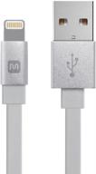 monoprice apple mfi сертифицированный плоский кабель lightning-usb - 0,5 футов (6 дюймов) белый для iphone x, 8, 8 plus, 7, 7 plus, 6, 6 plus, 5s, ipad pro - серия каберне: эффективное зарядное и синхронизационное устройство логотип