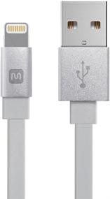 img 4 attached to Monoprice Apple MFi сертифицированный плоский кабель Lightning-USB - 0,5 футов (6 дюймов) белый для iPhone X, 8, 8 Plus, 7, 7 Plus, 6, 6 Plus, 5S, iPad Pro - серия Каберне: эффективное зарядное и синхронизационное устройство