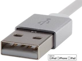 img 1 attached to Monoprice Apple MFi сертифицированный плоский кабель Lightning-USB - 0,5 футов (6 дюймов) белый для iPhone X, 8, 8 Plus, 7, 7 Plus, 6, 6 Plus, 5S, iPad Pro - серия Каберне: эффективное зарядное и синхронизационное устройство