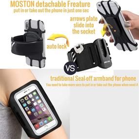 img 2 attached to Functional MOSTON Detachable Running Armband for 4-7 inch Screen Cell Phones - Ideal for Sports, Fitness, and Outdoor Activities