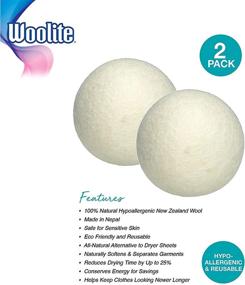 img 1 attached to 🧺 WOOLITE Reusable Wool Laundry Dryer Balls: Cut Drying Time in Half, Reduce Wrinkles, Eco-Friendly & Money Saving - 2-Pack