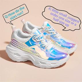 img 3 attached to 👟 LuckyStep Holo Iridescent Comfort Women's Shoes