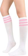 🧦 womens performance sport socks - outdoor athletic thigh high socks with casual stripes - tube stockings for active wear логотип