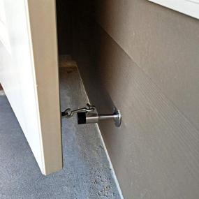 img 1 attached to 🚪 Sumnacon Contemporary Stainless Steel Door Stopper with Hook - Wall Mounted Safety Doorstop with Rubber Bumper and Brushed Finish