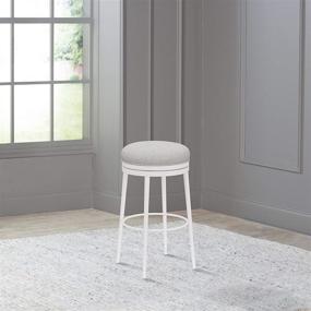 img 4 attached to 🪑 White Hillsdale Aubrie Swivel Backless Counter Height Stool