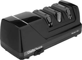 img 4 attached to Chef’sChoice 130 Professional Electric Knife Sharpening Station - USA Made, 3-Stage, Black. Ideal for Straight & Serrated Knives with Diamond Abrasives.