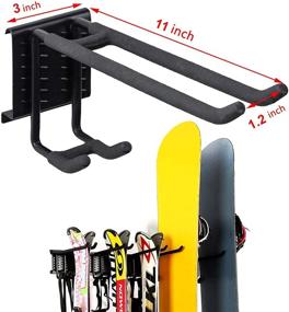 img 2 attached to WALMANN Garage Ski Wall Rack Organization System - Storage Hanger for 10 Pairs of Skis - Ideal for Home Shed and Garage - Heavy-Duty Wall Mount Snowboard Rack - Supports Up to 300lbs