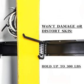 img 1 attached to Гаражная система организации для хранения лыж WALMANN Garage Ski Wall Rack - Вешалка для хранения 10 пар лыж - Идеальна для домашнего сарая и гаража - Надежная стенная крепежная система для досок для сноуборда - Выдерживает до 300 фунтов