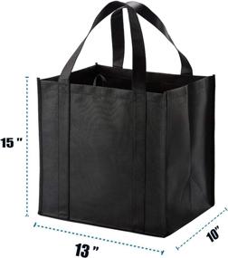 img 3 attached to 🛍️ 10 Pack Reusable Reinforced Handle Grocery Bags - Heavy Duty Large Shopping Totes - Hold 40 lbs with Thick Plastic Bottom