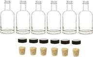 🍾 nakpunar set of 6 glass nordic bottles with cork and black plastic lids - heavy base, 6.75 oz capacity - made in italy logo