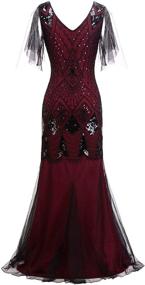 img 2 attached to FAIRY COUPLE Sequined Elegant Burgundy Women's Clothing