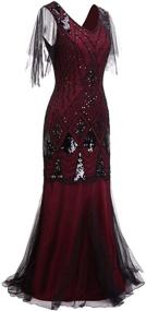 img 3 attached to FAIRY COUPLE Sequined Elegant Burgundy Women's Clothing