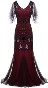 img 4 attached to FAIRY COUPLE Sequined Elegant Burgundy Women's Clothing