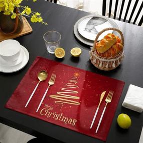 img 1 attached to HELLOWINK Christmas Placemats Heat Resistant Decoration